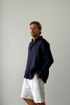 Aaron Oversize Linen Gömlek Lacivert