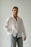 Aaron Oversize Linen Gömlek Beyaz