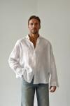 Aaron Oversize Linen Gömlek Beyaz