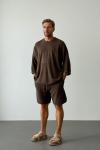 Adamm İnce Triko Oversize Takım  Kahverengi