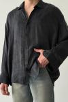 Alan Eskitmeli Premium Oversize Tensel Gömlek Füme