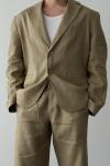 Albert Overize Premium Keten Blazer Ceket  Haki