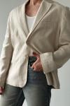 Albert Overize Premium Keten Blazer Ceket  Bej