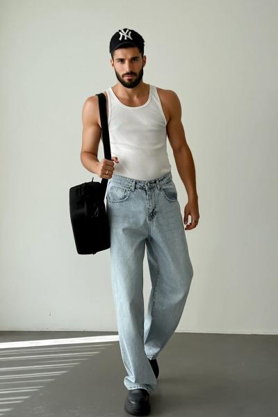 Allan Premium Baggy Kalıp Jean Pantolon Mavi