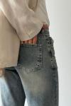 Andrew Kar Yıkama Premium Baggy Jean Pantolon Gri Kemik