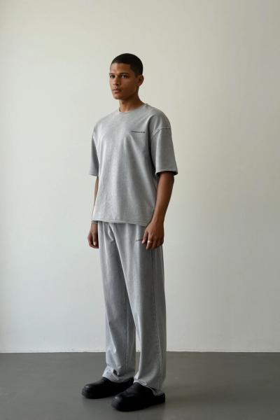 Curtis Yıkamalı Bermuda Relax Takım Gri