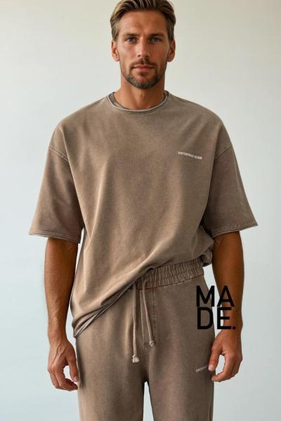 Curtis Yıkamalı Bermuda Relax Takım Kiremit