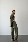 Dany Ham Keten Baggy Pantolon Haki