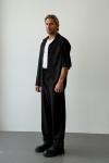 Dany Ham Keten Baggy Pantolon Siyah