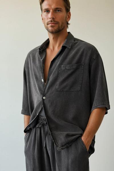 Devin Yıkamalı Modal Kumaş Relax Takım Antrasit