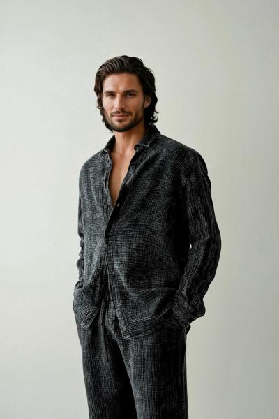 Donald Eskitmeli Müslin Kumaş Oversize Takım Antrasit