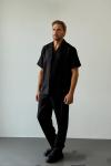 Eric Tensel Kumaş Dökümlü Relaxfit Takım Siyah