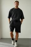 Frank Yıkamalı Yırtık Detaylı Oversize T-shirt  Antrasit