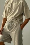 Frank Yıkamalı Yırtık Detaylı Oversize T-shirt  Bej