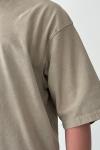 Gabriel Yaka Yırtık Detay Yıkamalı Oversize T-shirt Gri