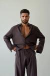 Walker Tensel Kumaş Dökümlü Baggy Pantolon Kahverengi
