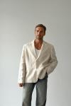Albert Overize Premium Keten Blazer Ceket  Bej