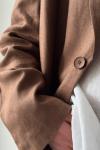 Albert Overize Premium Keten Blazer Ceket  Kahverengi