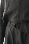 Barry Oversize Premium Keten Gömlek Siyah