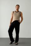 Brad Premium Kalite Baggy Keten Pantolon Siyah