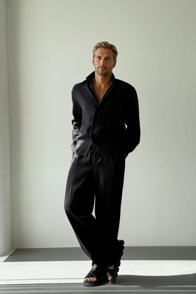 Chris Baggy Yıkamalı Modal Pantolon Siyah